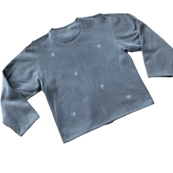 VINTAGE Authentic Pigment Cardigan Gray Snowman - Picture 6 of 9